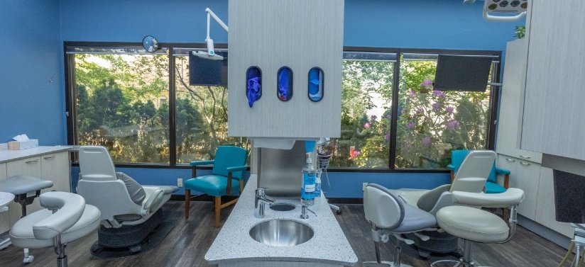 Dental exam room with a beautiful view