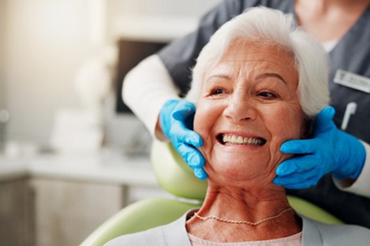 A woman getting a dental check-up and cleaning near Somerset.