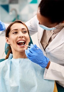 a patient undergoing a dental checkup near Buckeye Lake