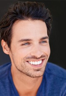 a man smiling after undergoing cosmetic dentistry near Buckeye Lake