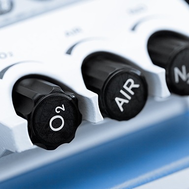 Oxygen, air, and nitrous oxide nozzles 