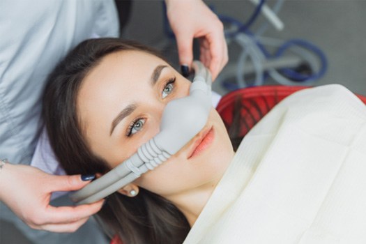 Woman getting sedation